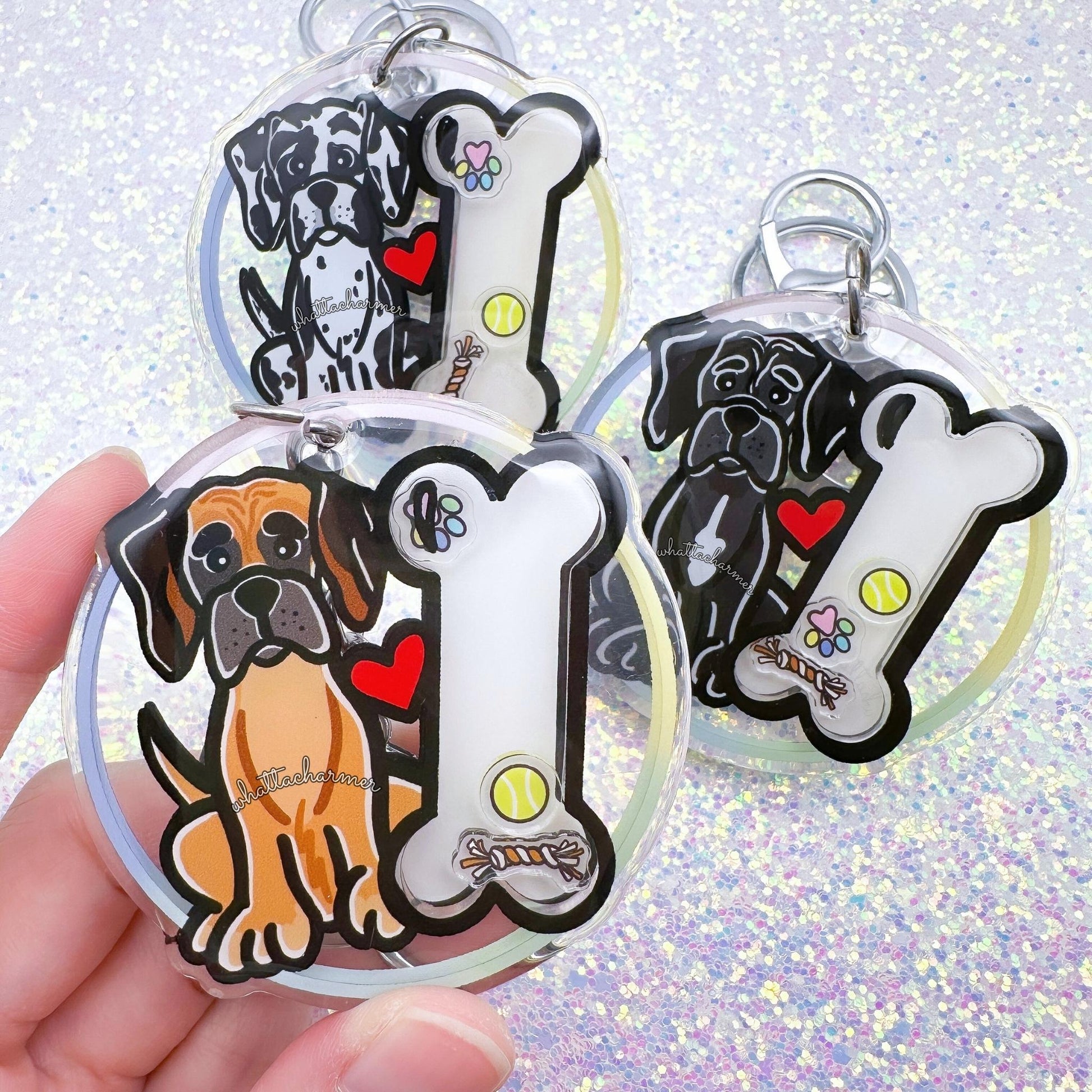 Fawn Great Dane Keychain