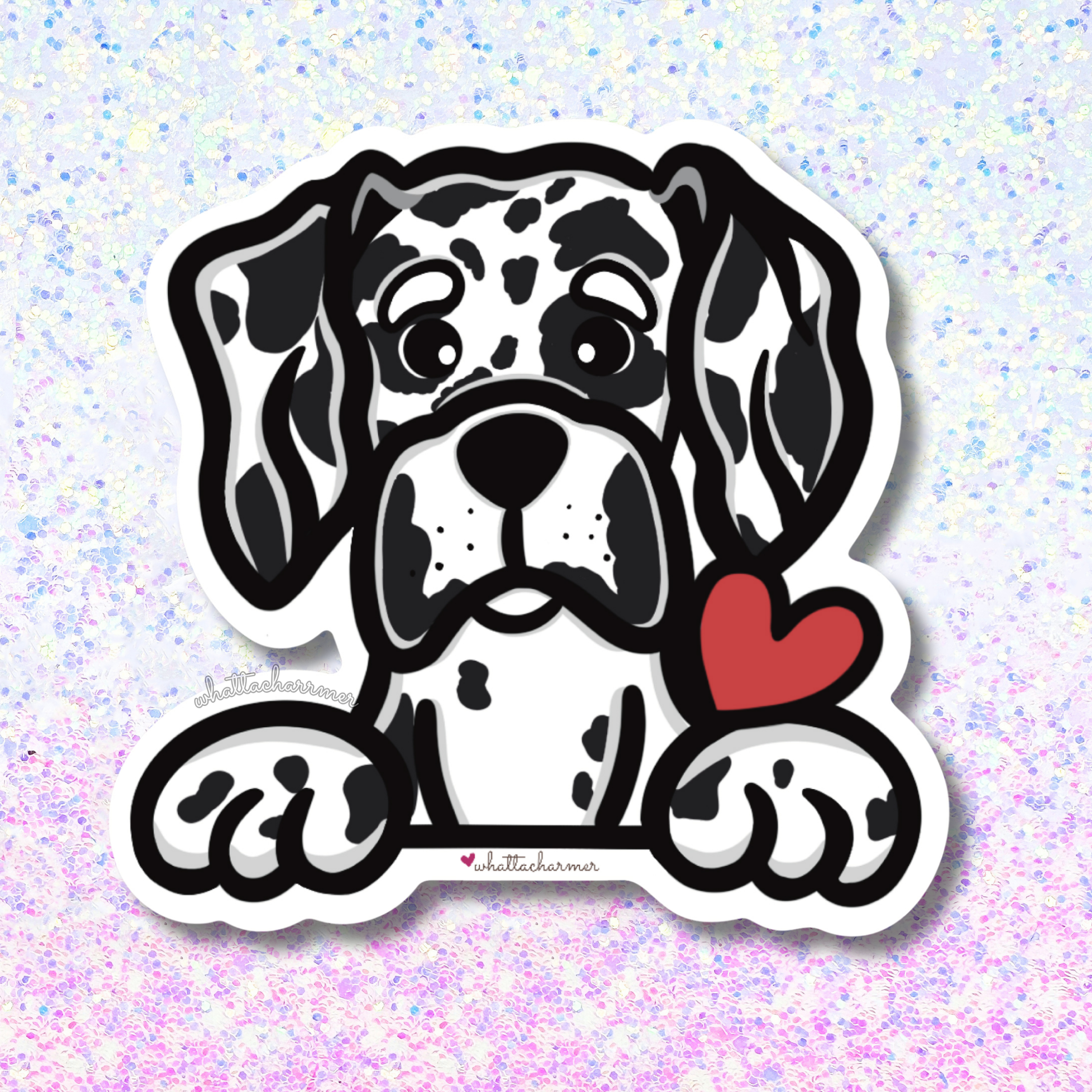 Harlequin Great Dane Sticker