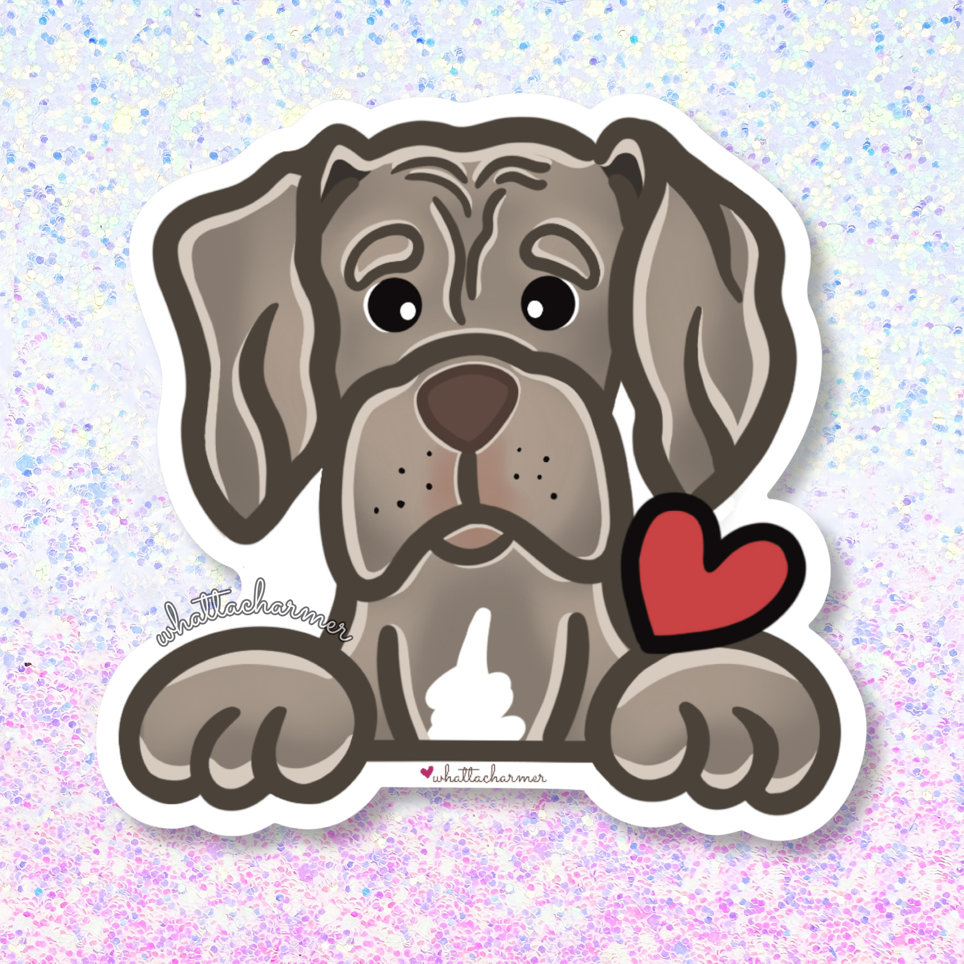 Lilac Great Dane Sticker