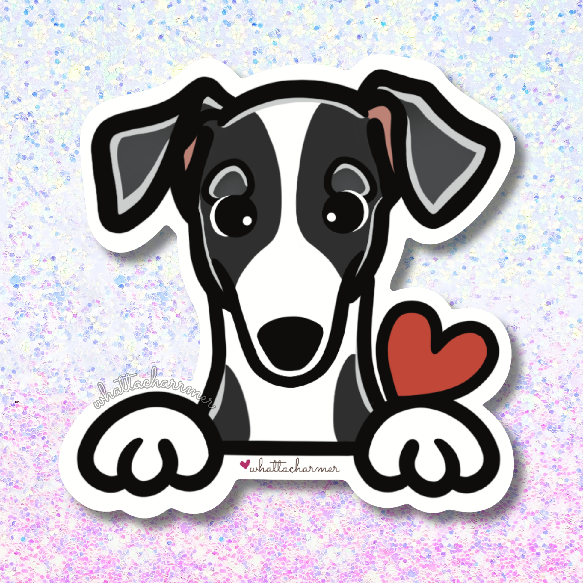 Black and White Greyhound Sticker