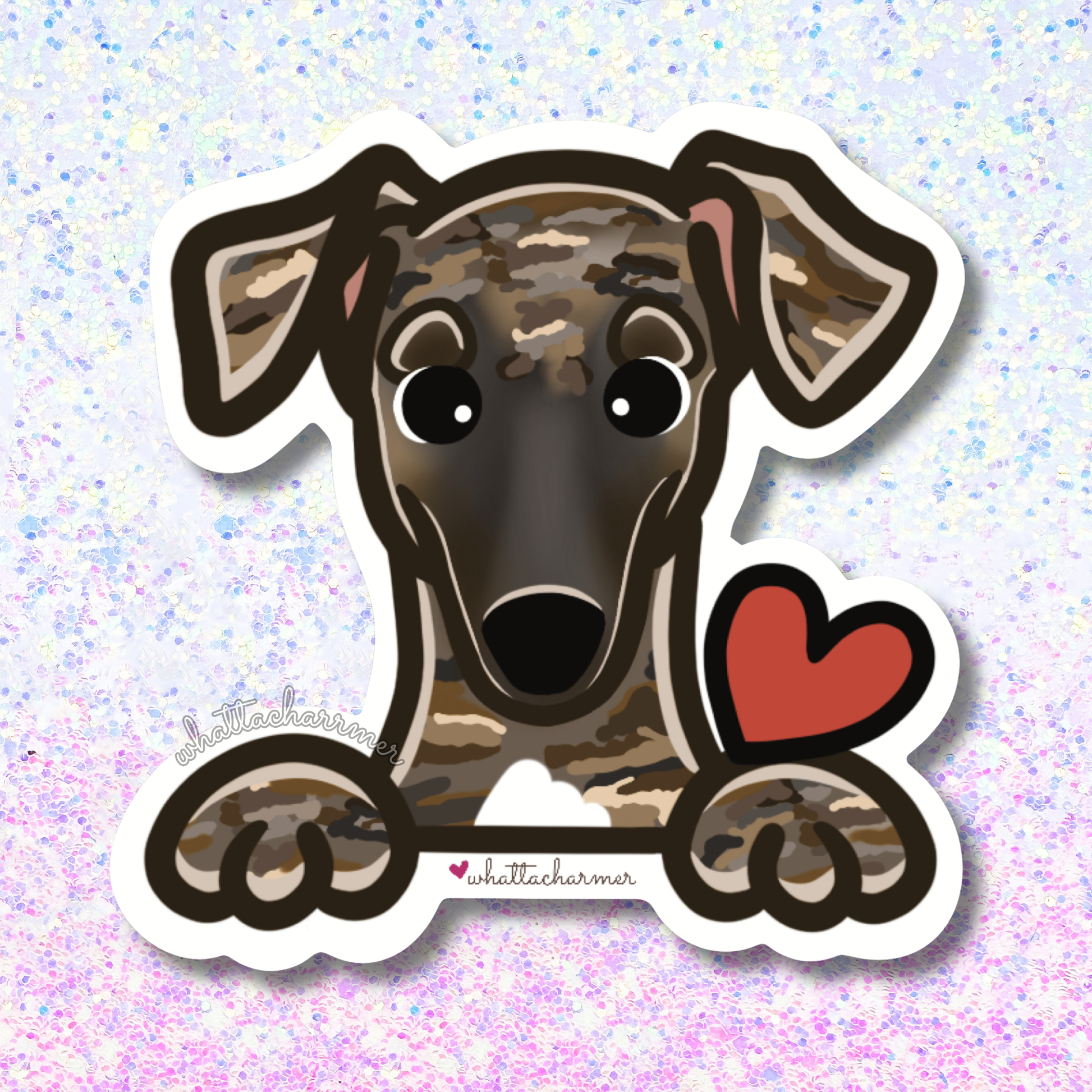 Brown Brindle Greyhound Sticker
