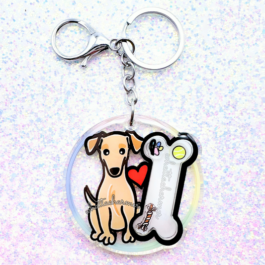 Fawn Greyhound Shaker Keychain