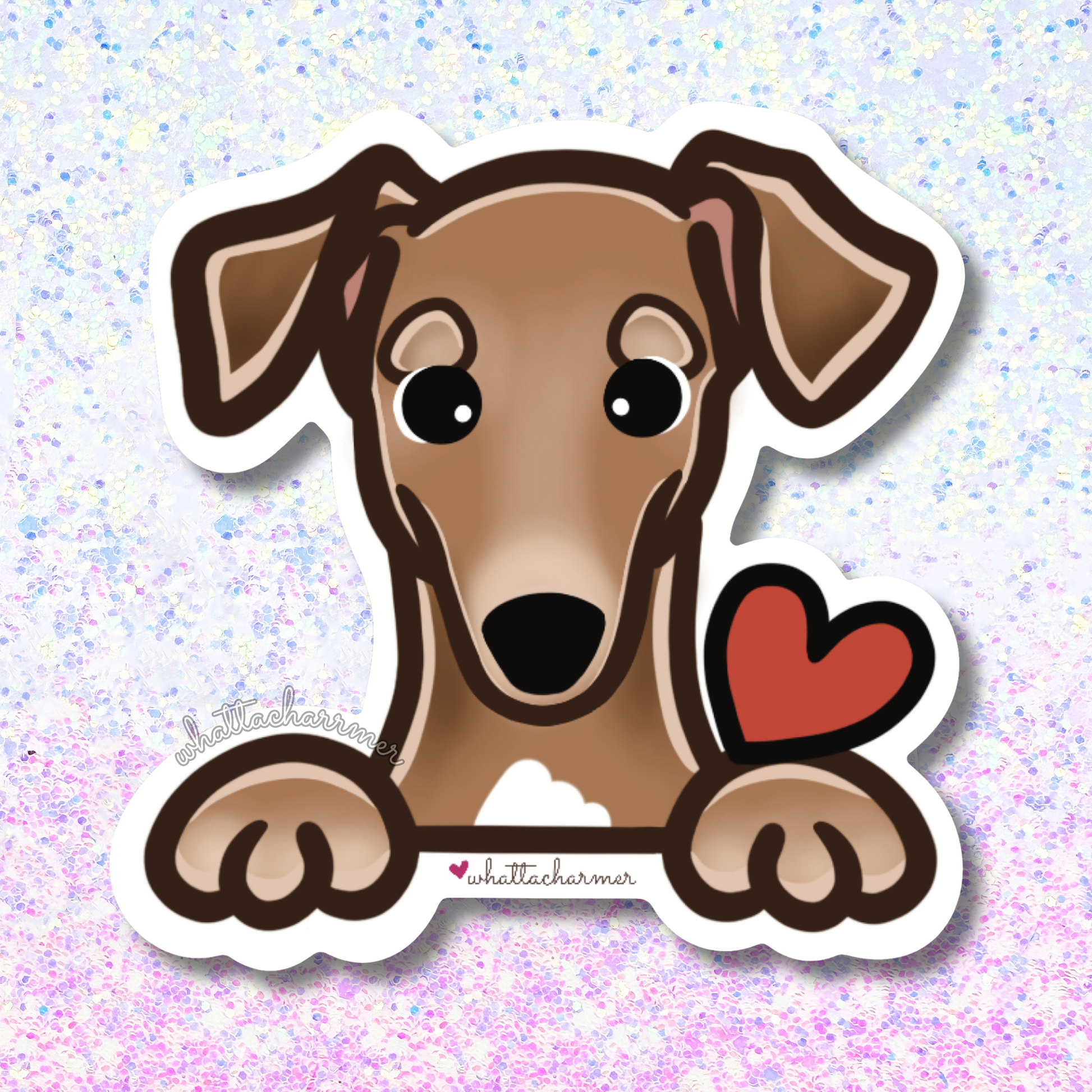 Red Greyhound Sticker