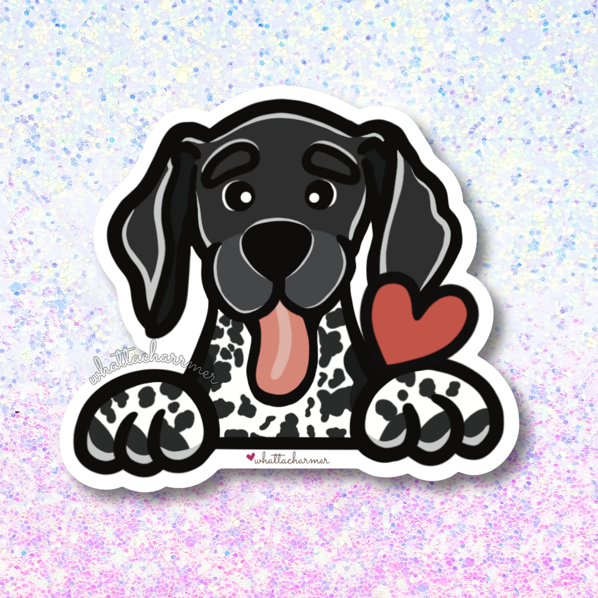 Black and White German Shorthaired Pointer Sticker