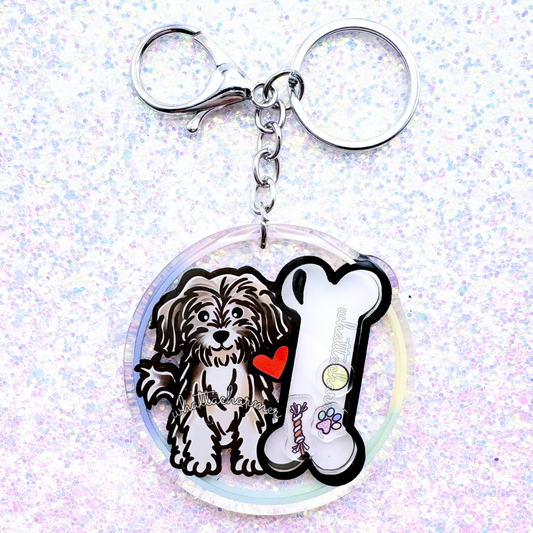 Sable Havanese Shaker Keychain