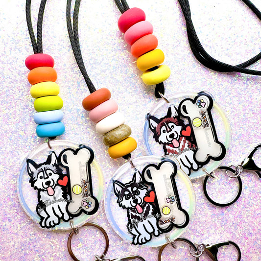 Siberian Husky Shaker Lanyard