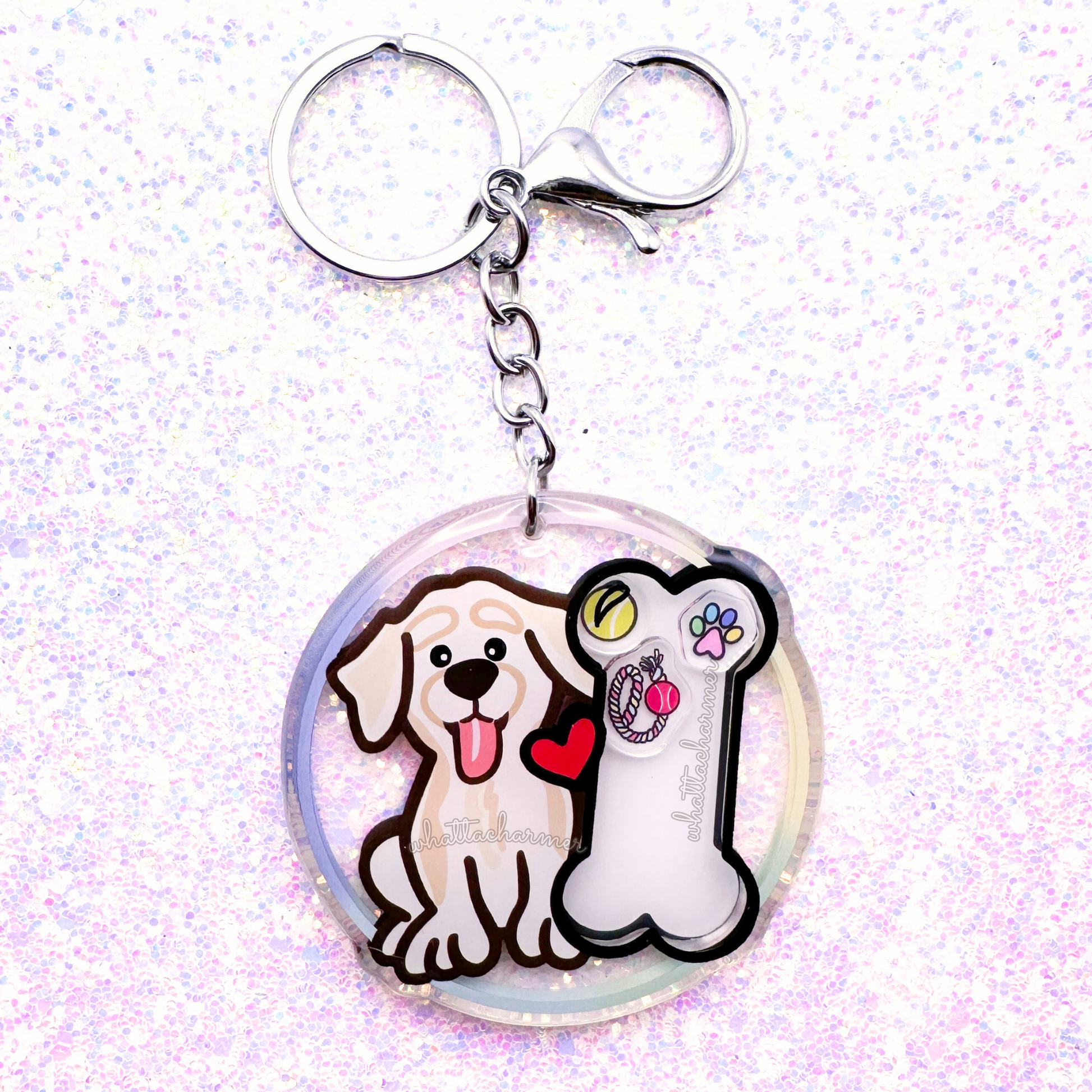 Cream Labrador Retriever Keychain