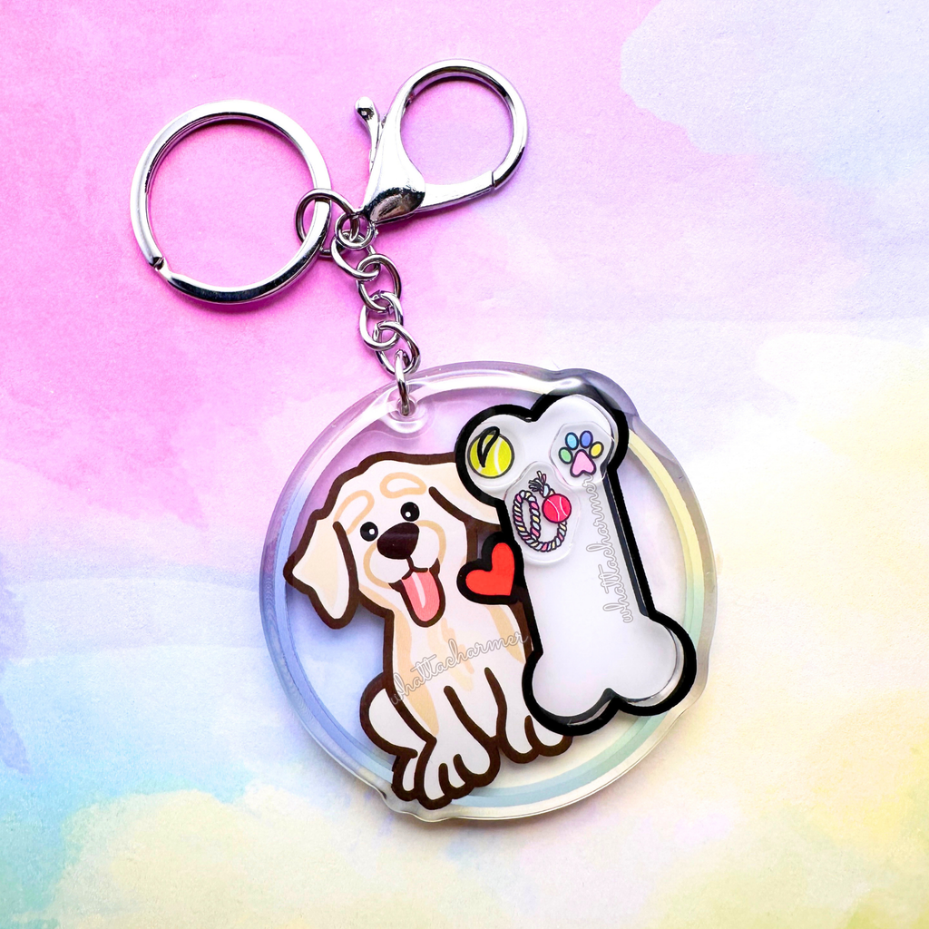 Cream Labrador Retriever Keychain
