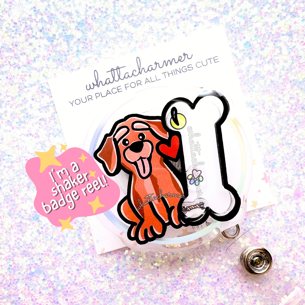 Fox Red Labrador Retriever Shaker Badge Reel