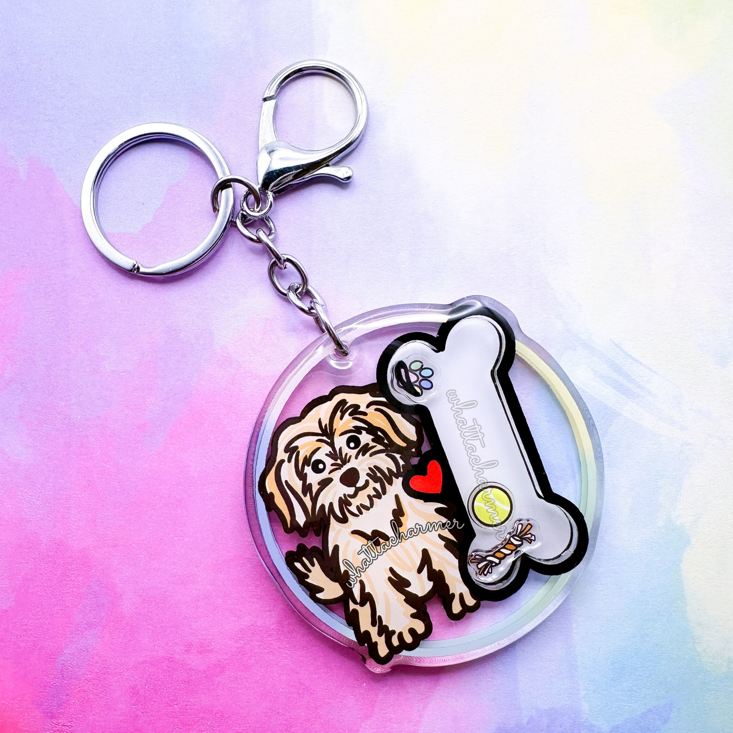 Maltipoo Shaker Keychain