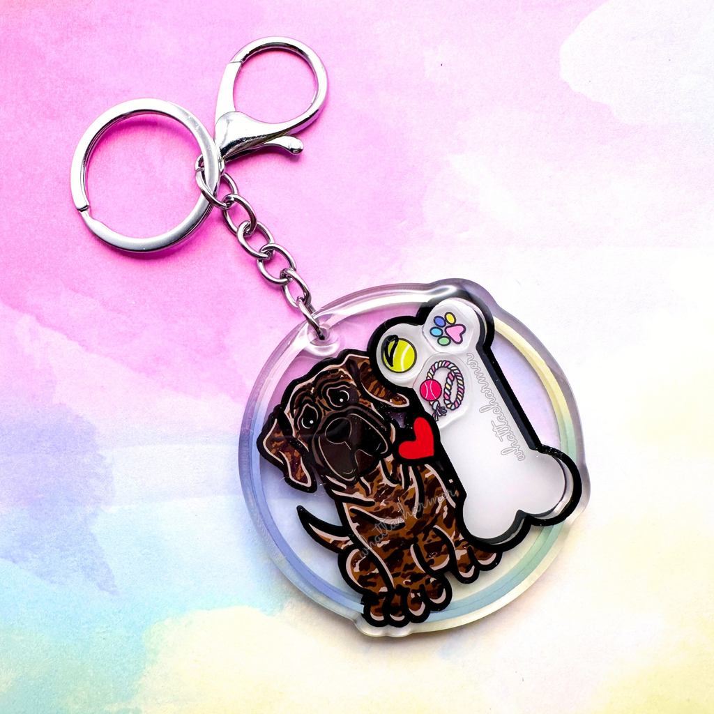 Brindle Mastiff Keychain