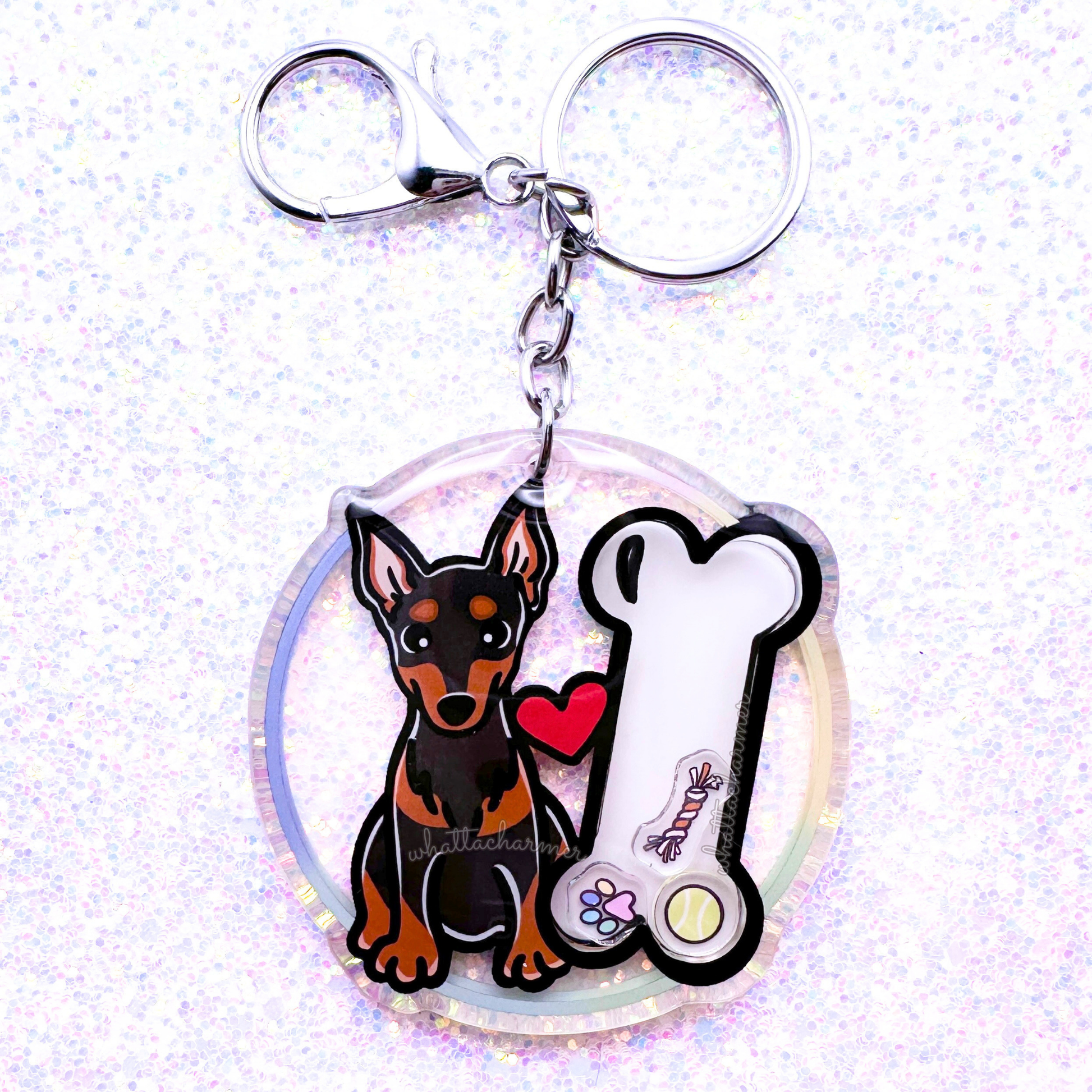 Black and Tan Miniature Pinscher Keychain
