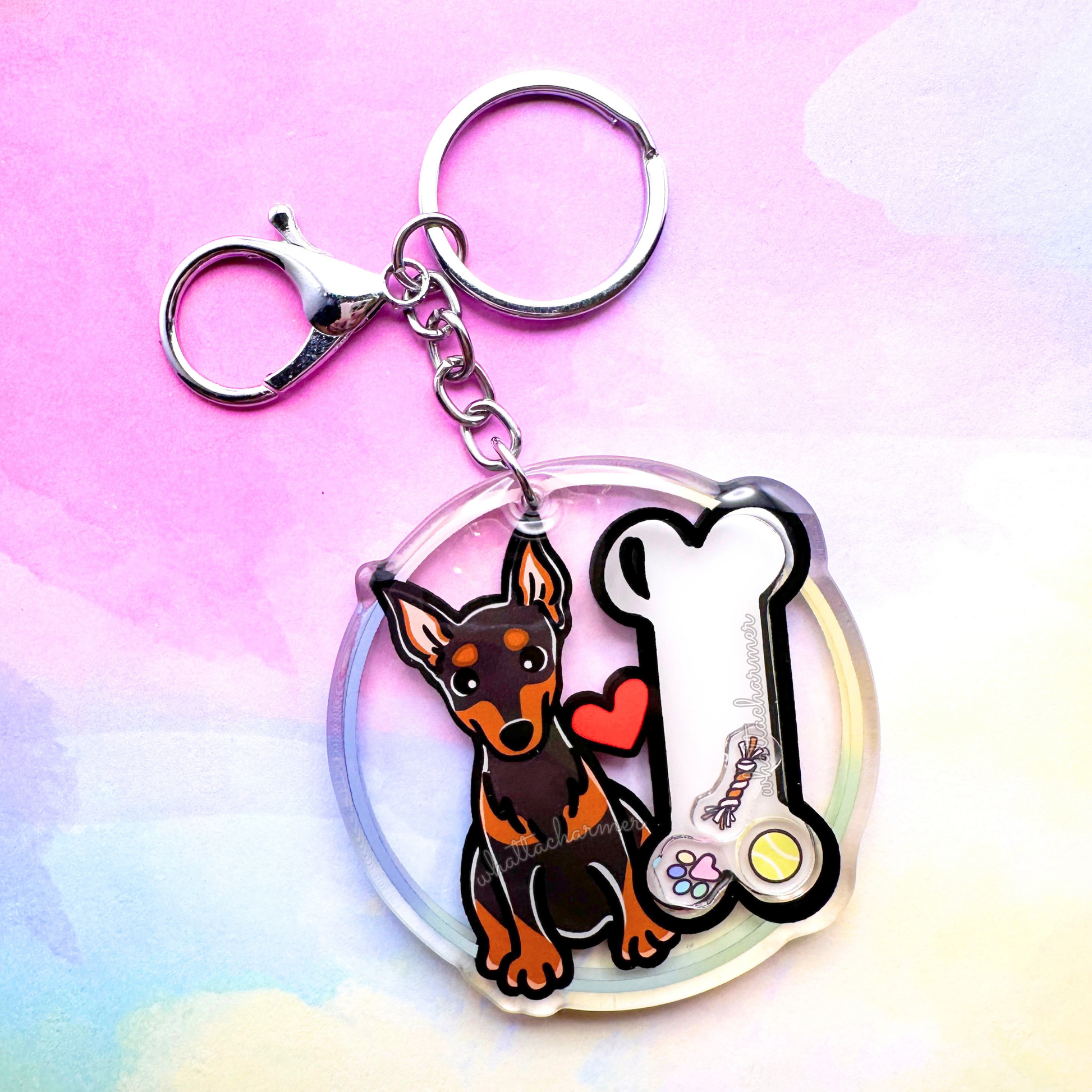 Black and Tan Miniature Pinscher Keychain
