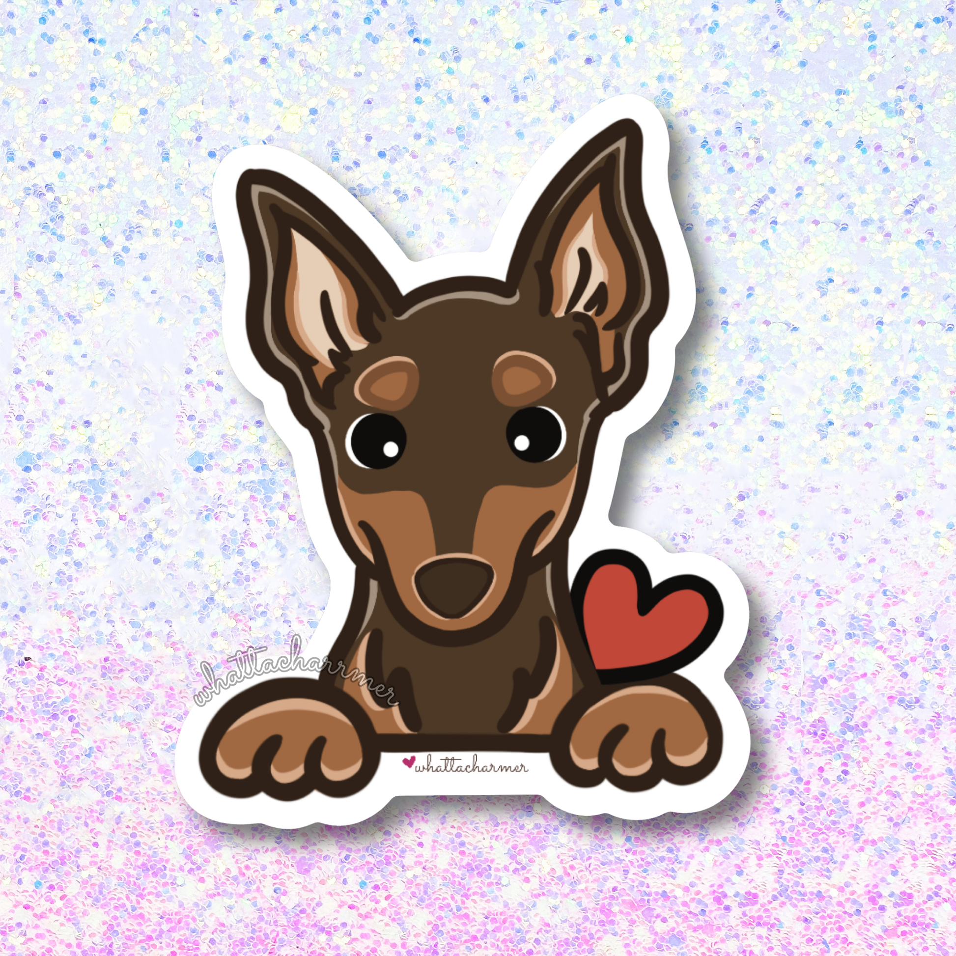 Chocolate and Tan Miniature Pinscher Sticker