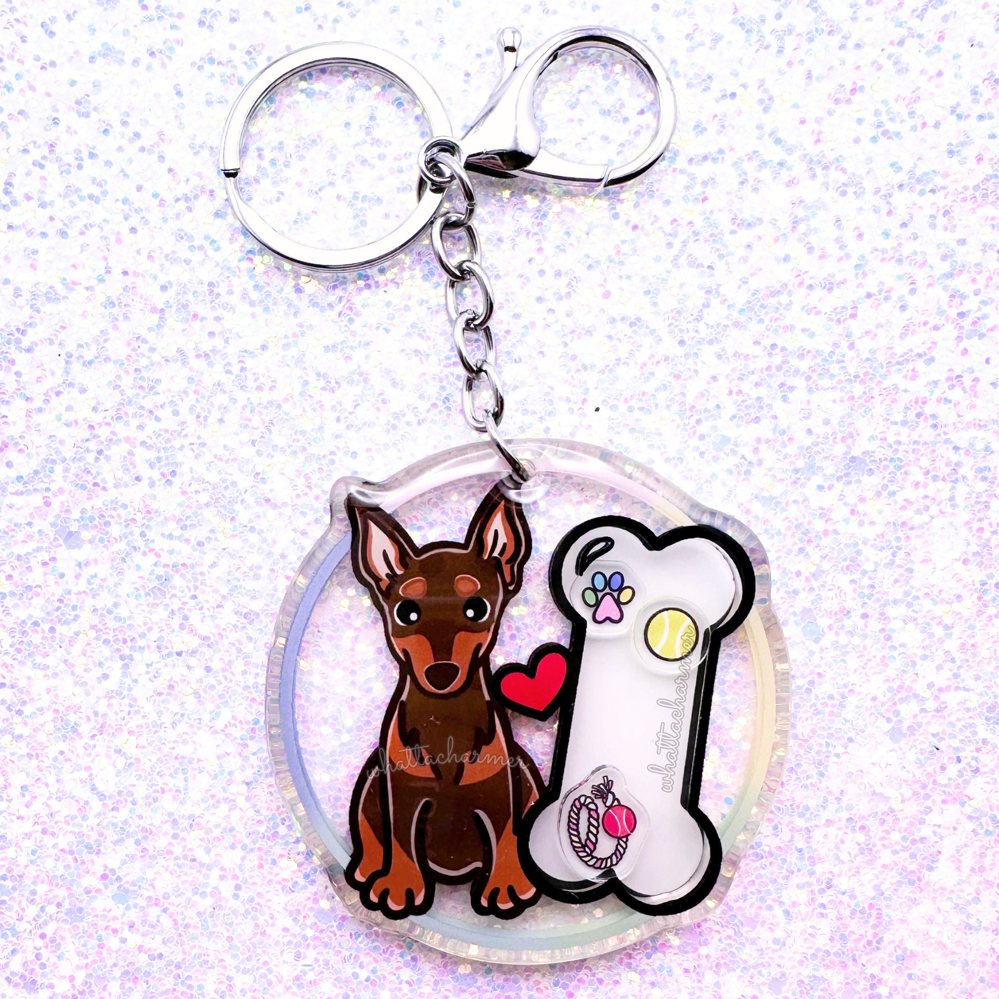 Chocolate and Tan Miniature Pinscher Keychain