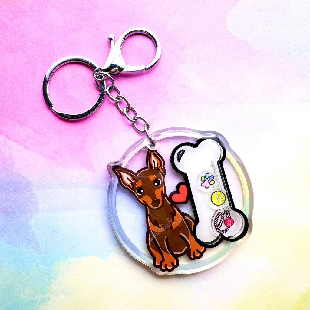 Chocolate and Tan Miniature Pinscher Keychain