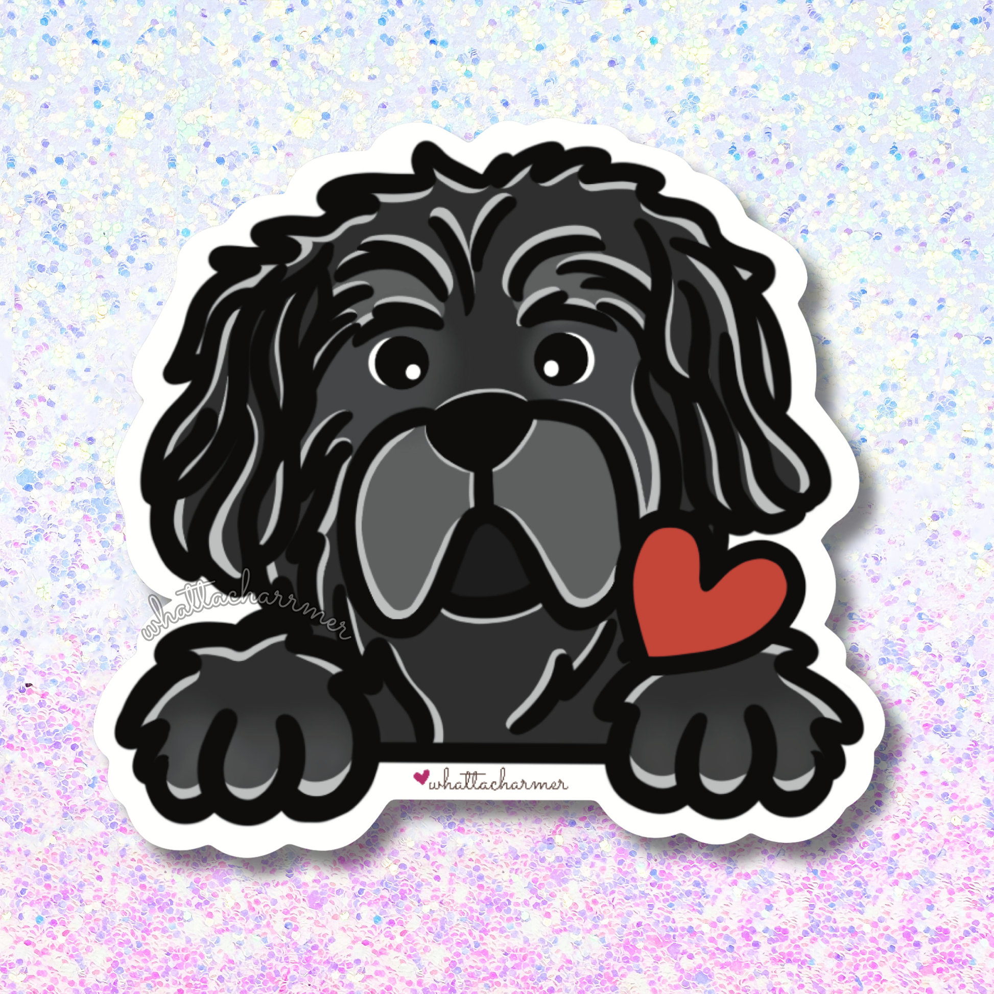 Black Newfoundland Dog Sticker