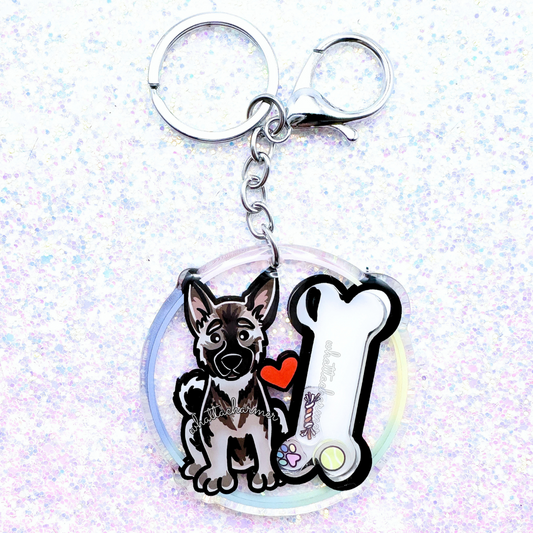 Norwegian Elkhound Shaker Keychain