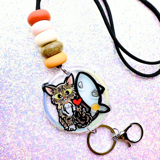 Norwegian Forest Cat Shaker Lanyard