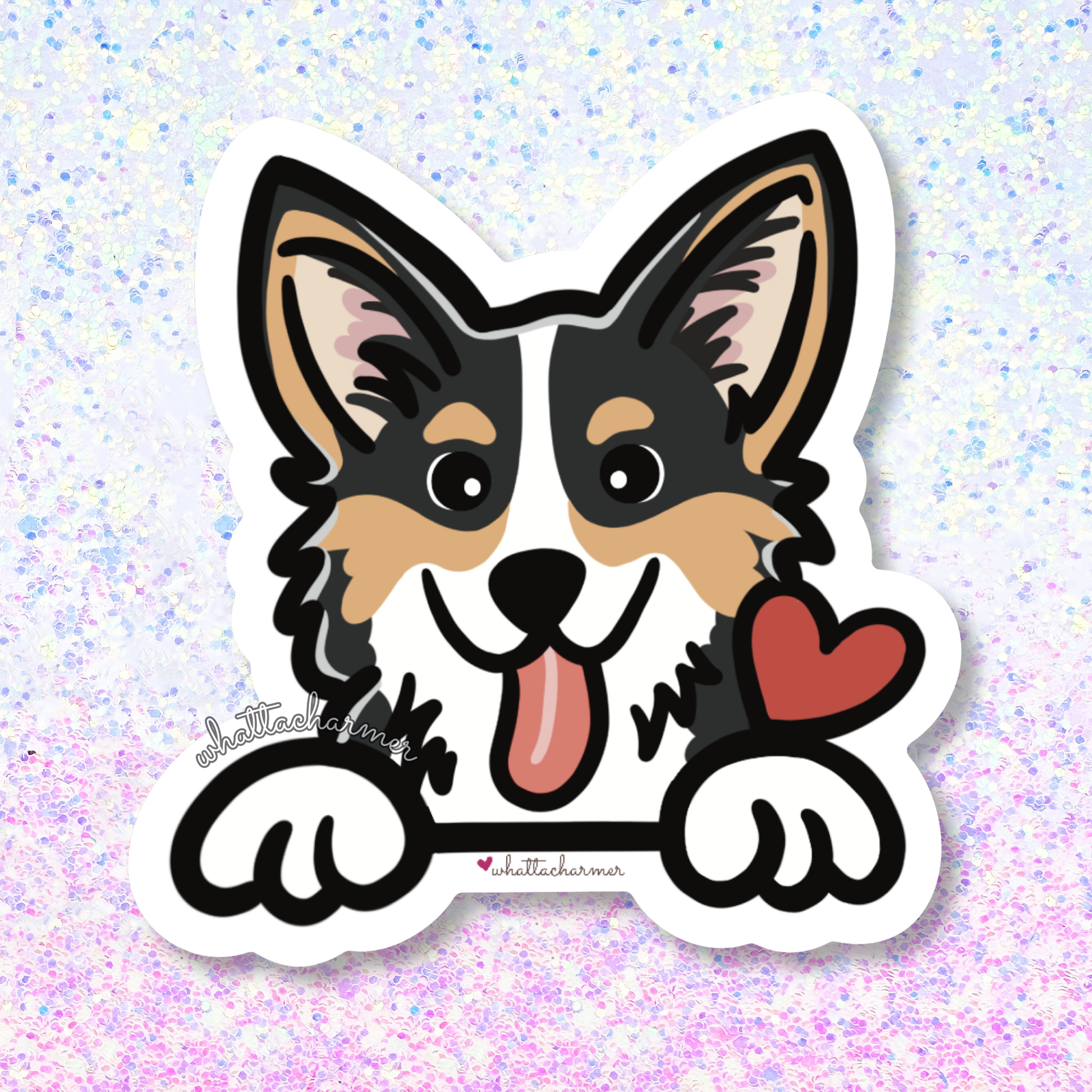 Black Tri Pembroke Welsh Corgi Sticker