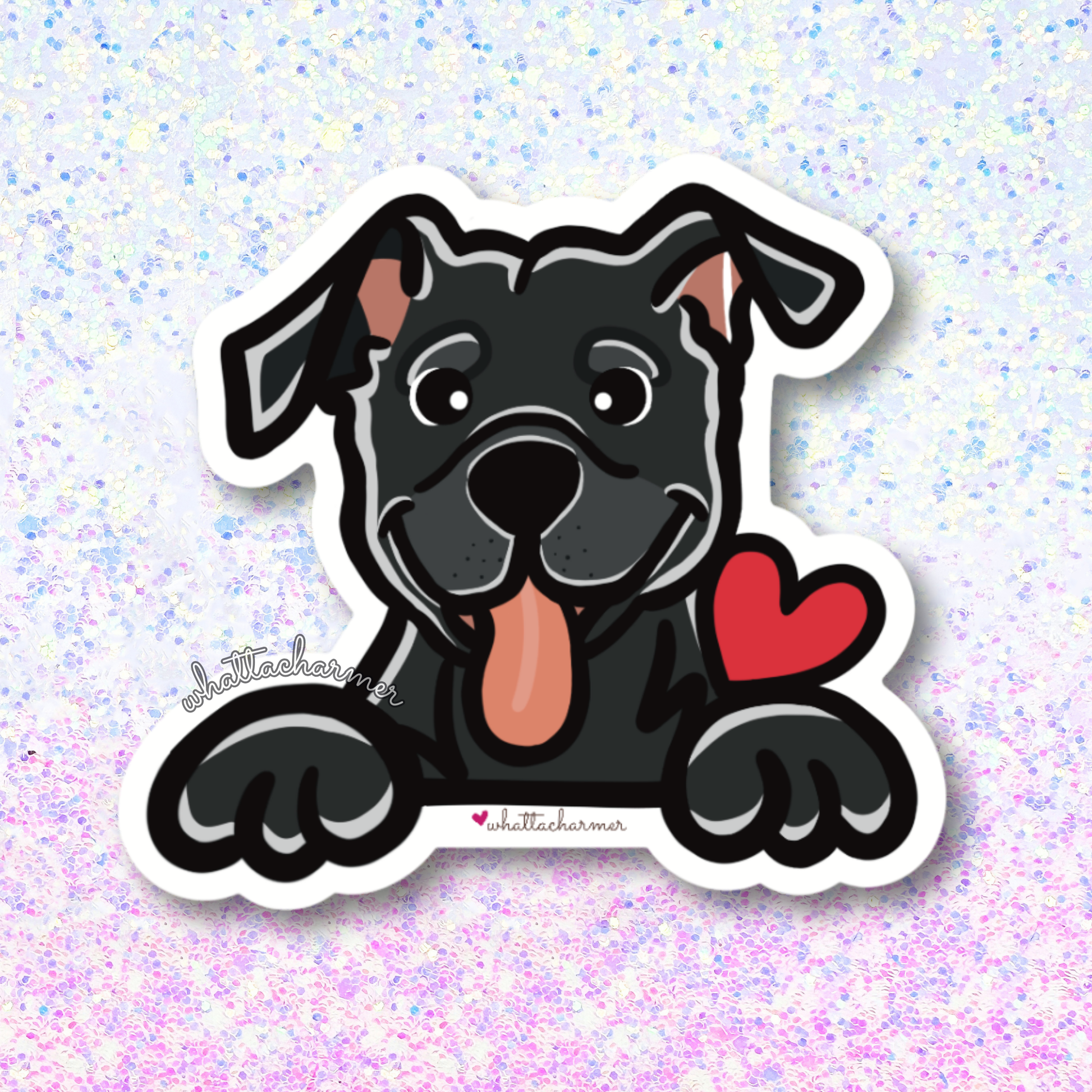 Black Pitbull Sticker