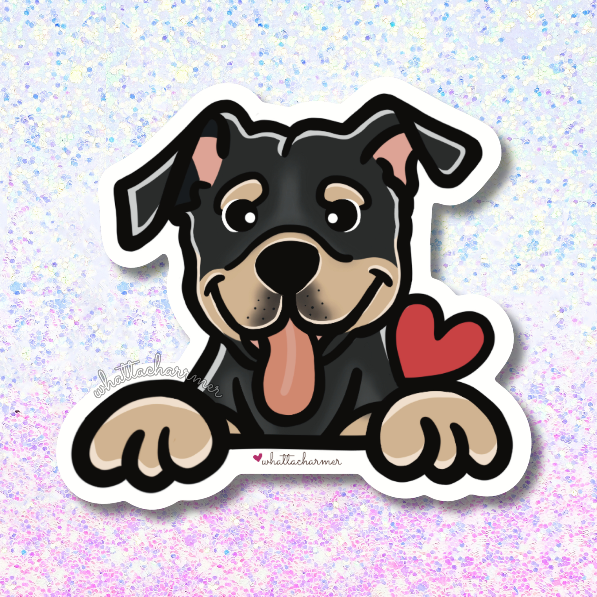 Black and Tan Pitbull Sticker