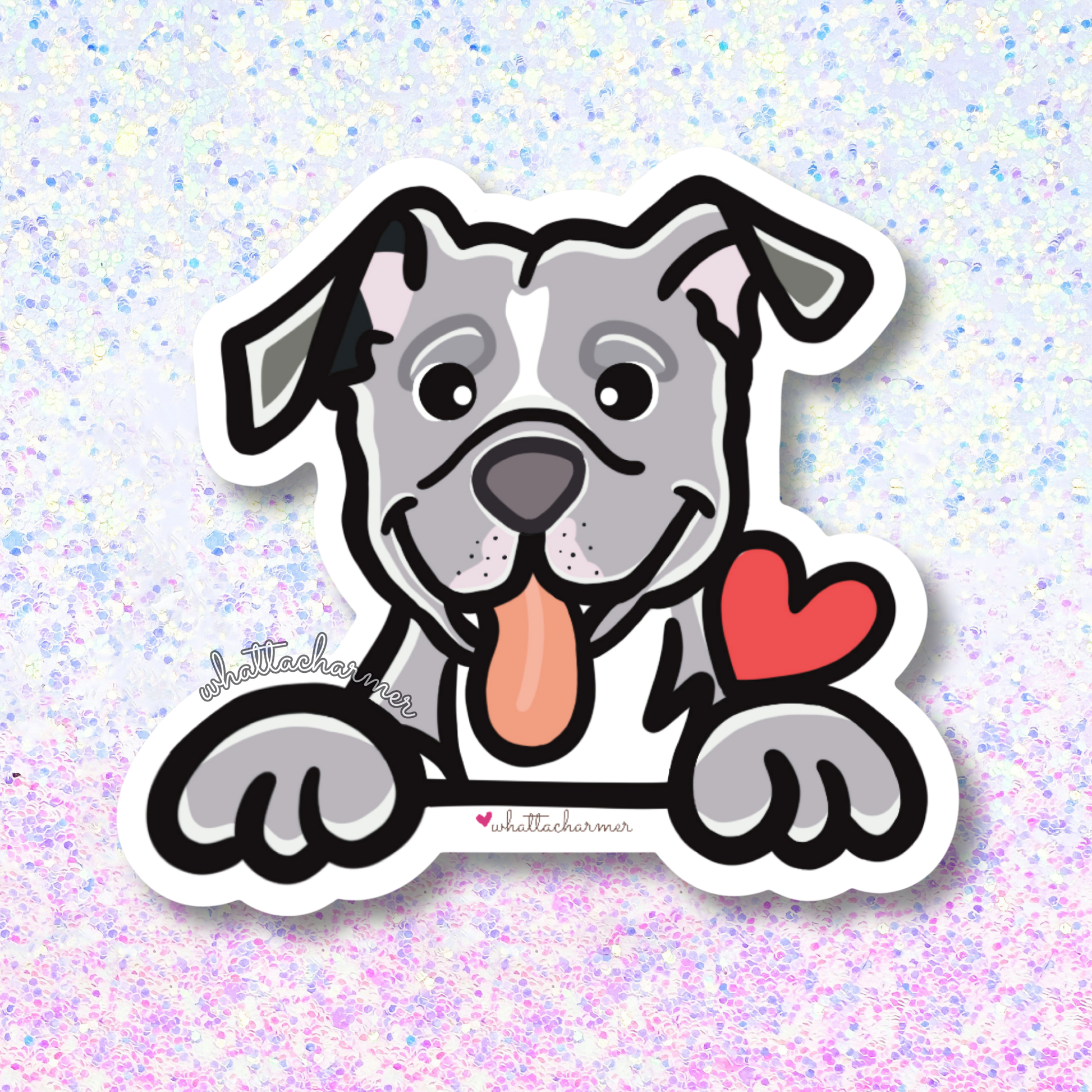 Blue Pitbull Sticker