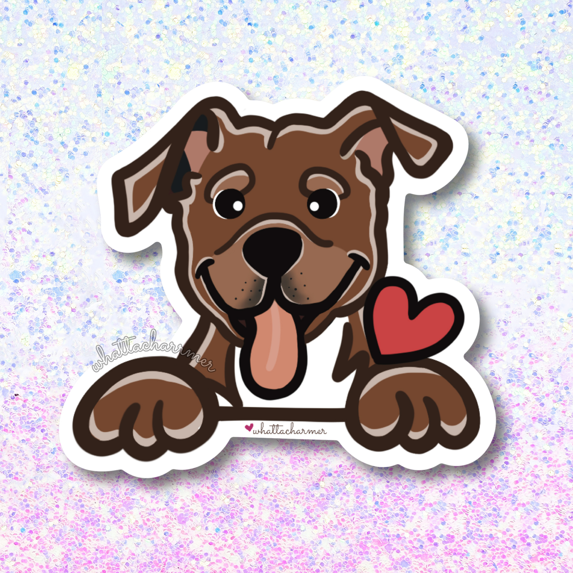 Red Pitbull Sticker