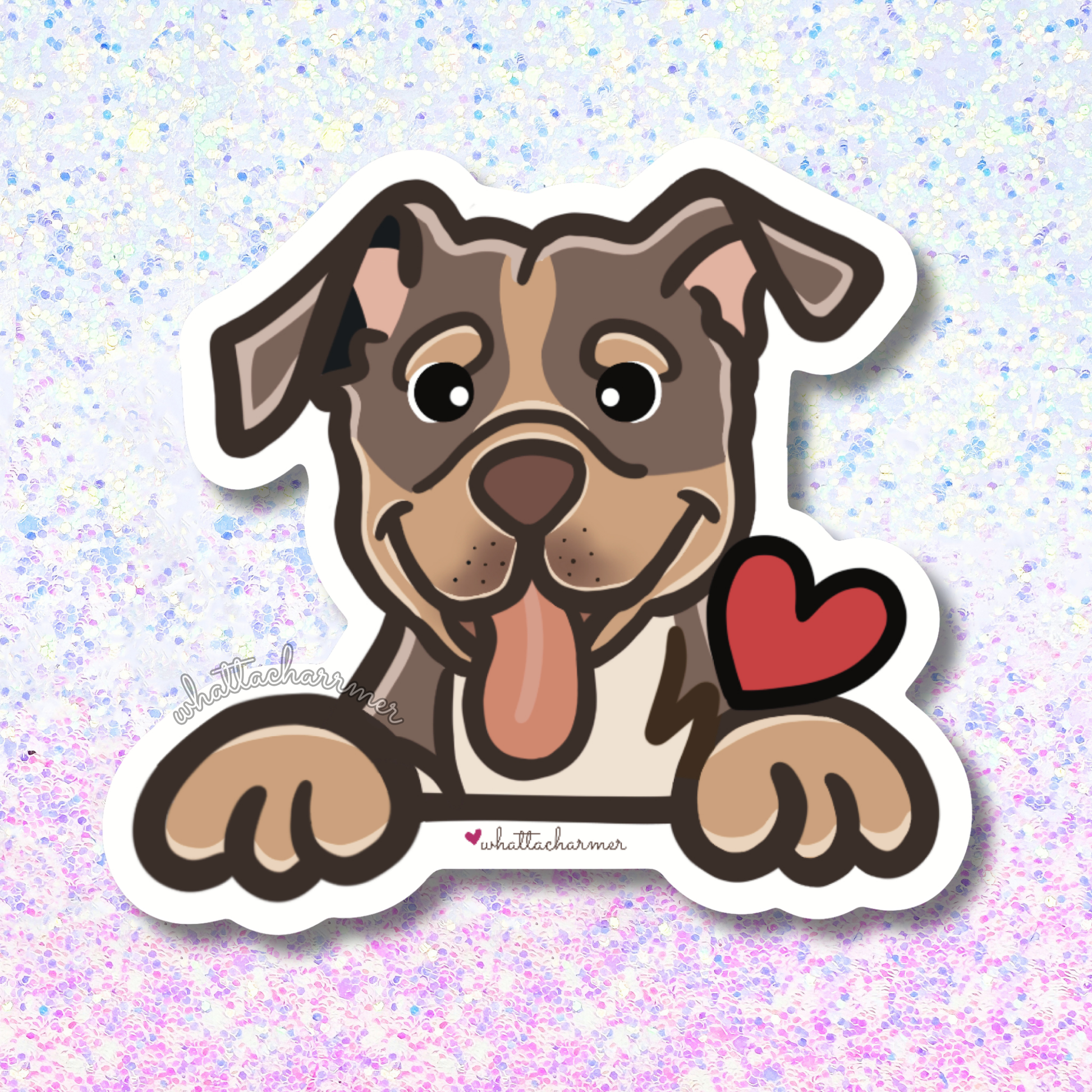 Red and Tan Pitbull Sticker