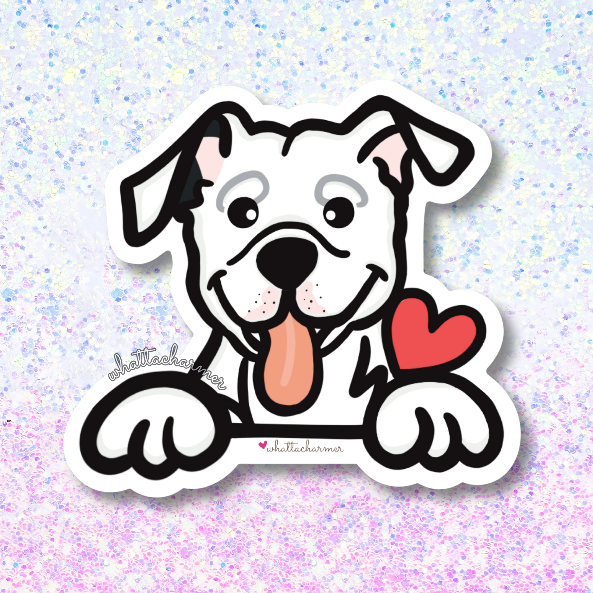 White Pitbull Sticker