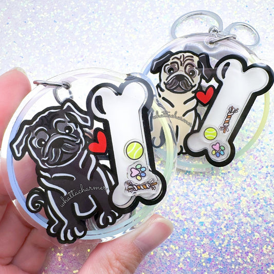 Pug Shaker Keychain