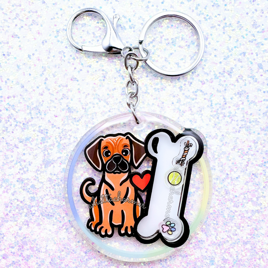 Puggle Shaker Keychain