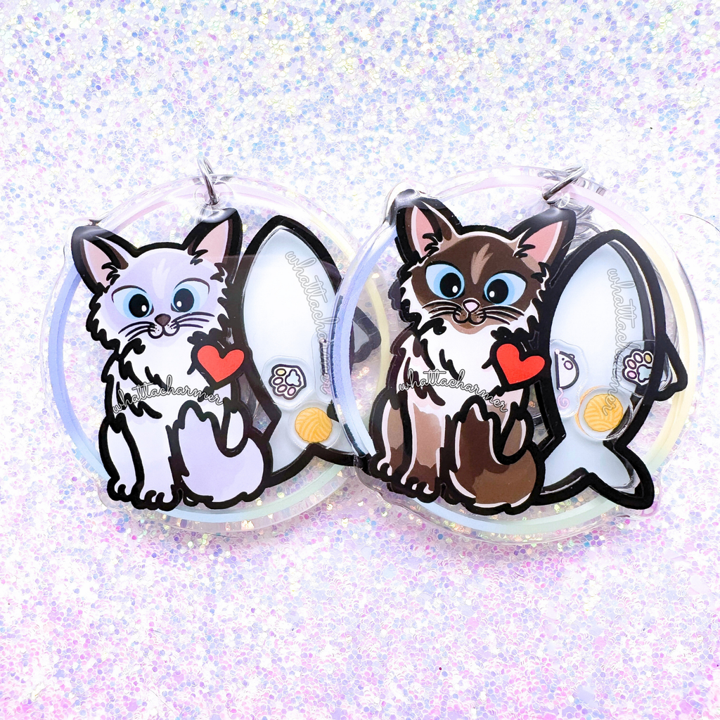 Lilac Point Ragdoll Cat Keychain
