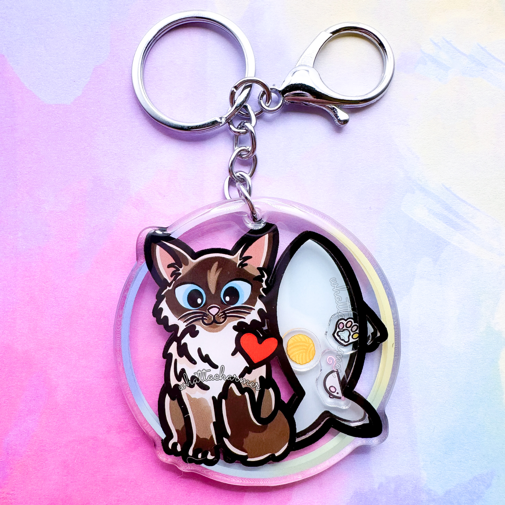 Seal Point Ragdoll Cat Keychain