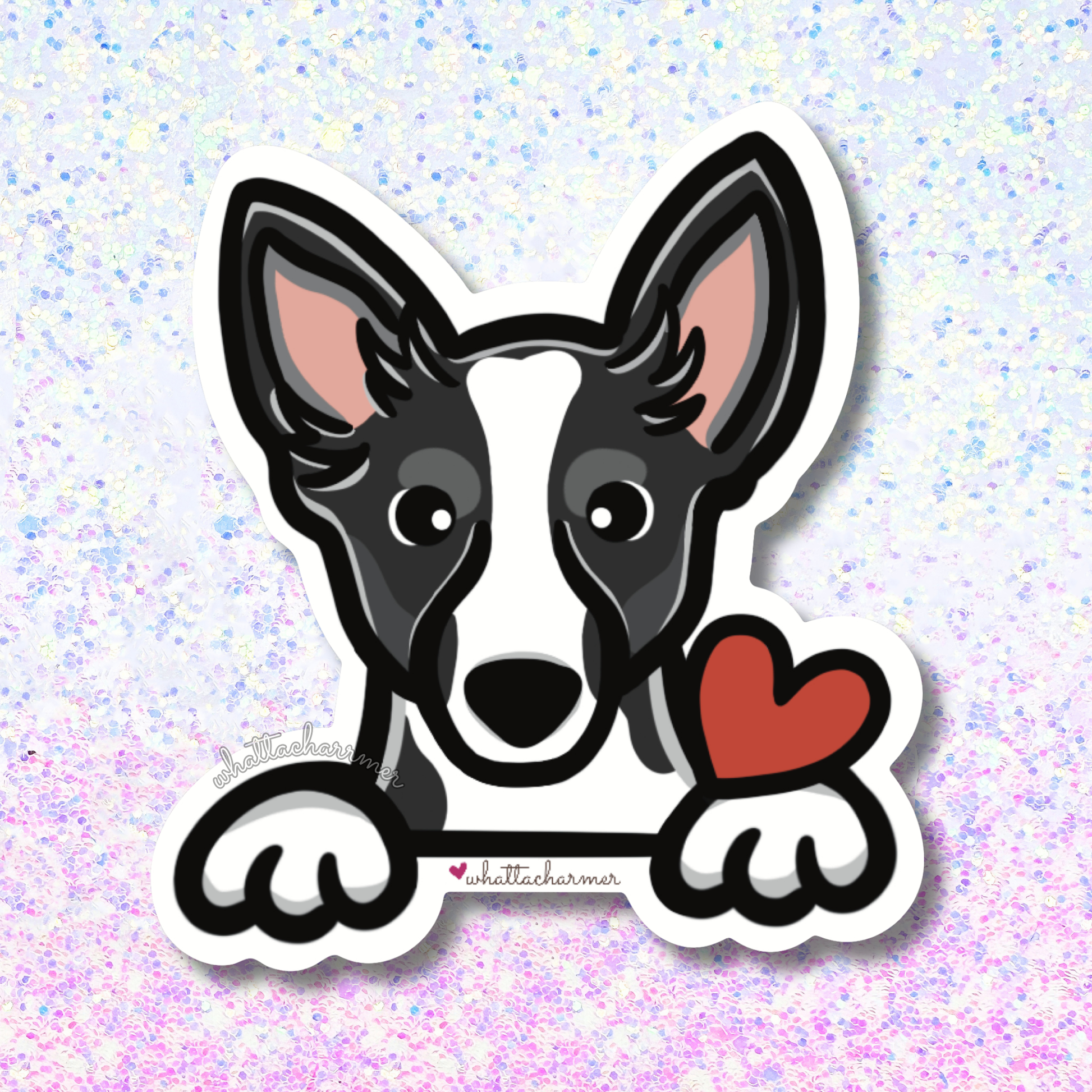Black and White Rat Terrier Sticker