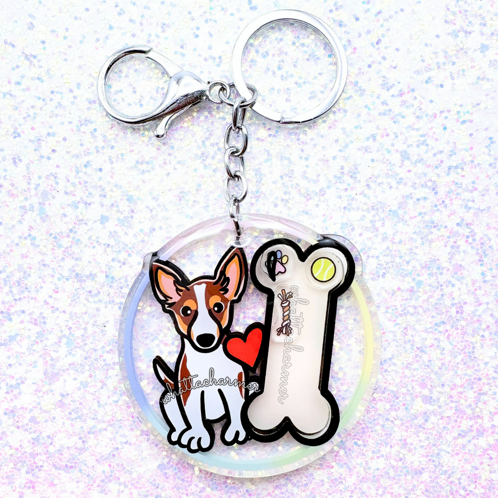 Chocolate Tri Rat Terrier Keychain