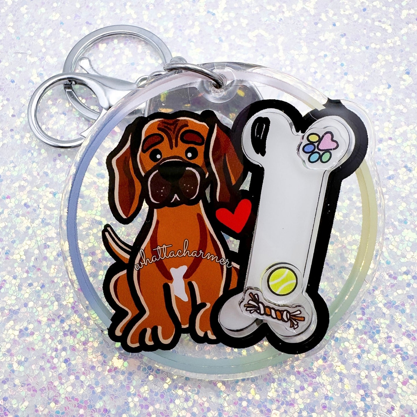 Rhodesian Ridgeback Shaker Keychain