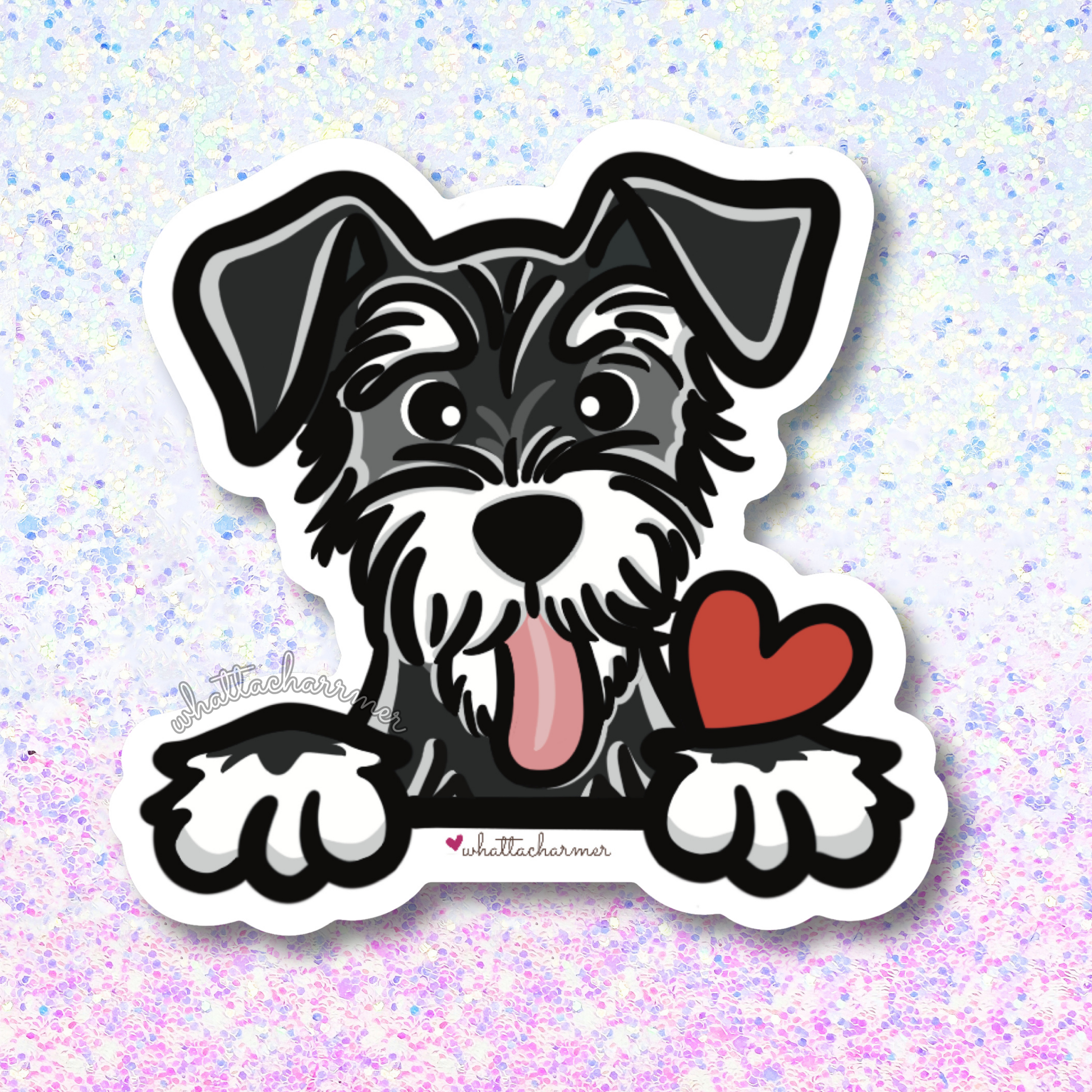 Black and Silver Schnauzer Sticker