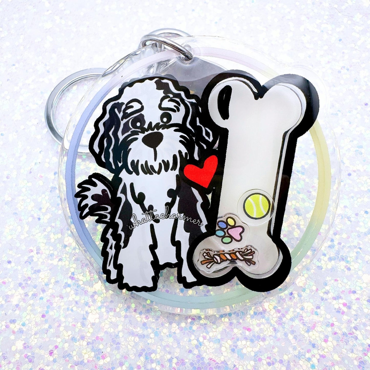 Sheepadoodle Shaker Keychain