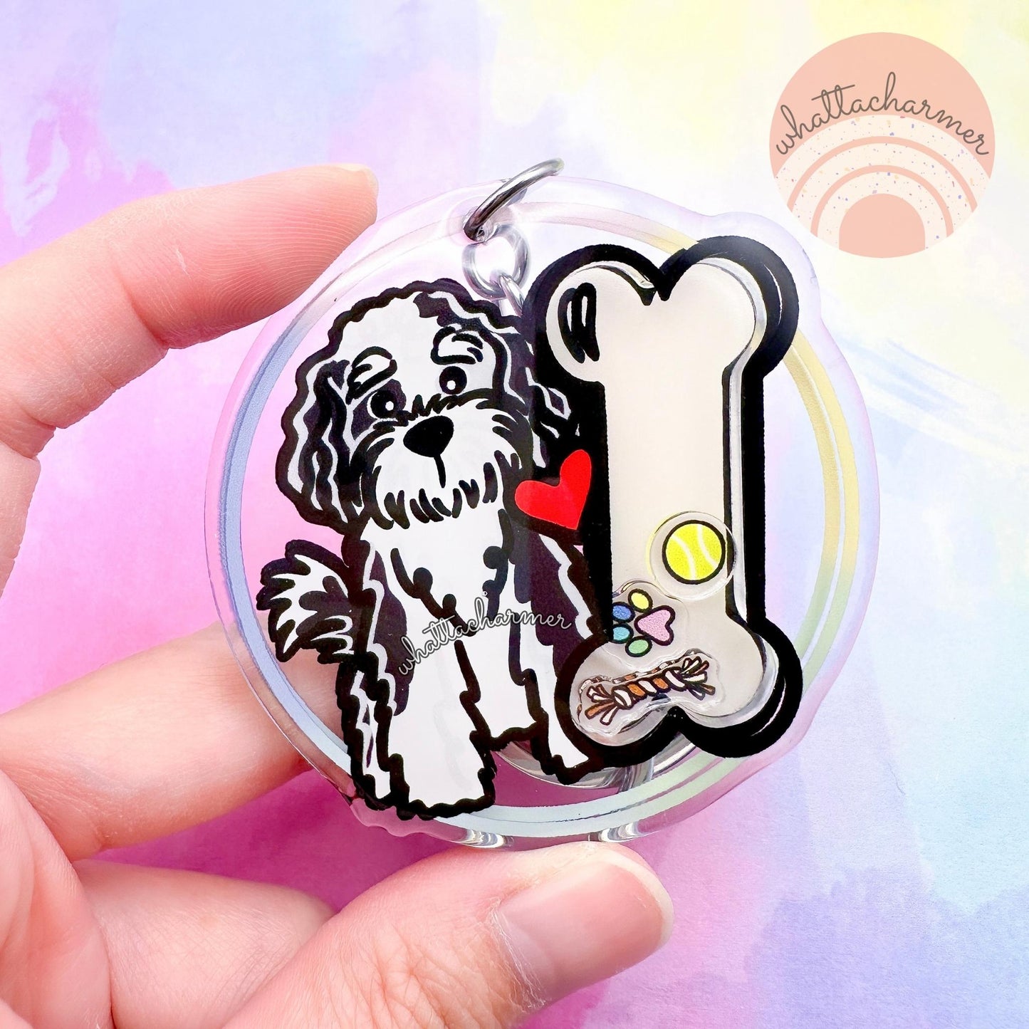 Sheepadoodle Shaker Keychain