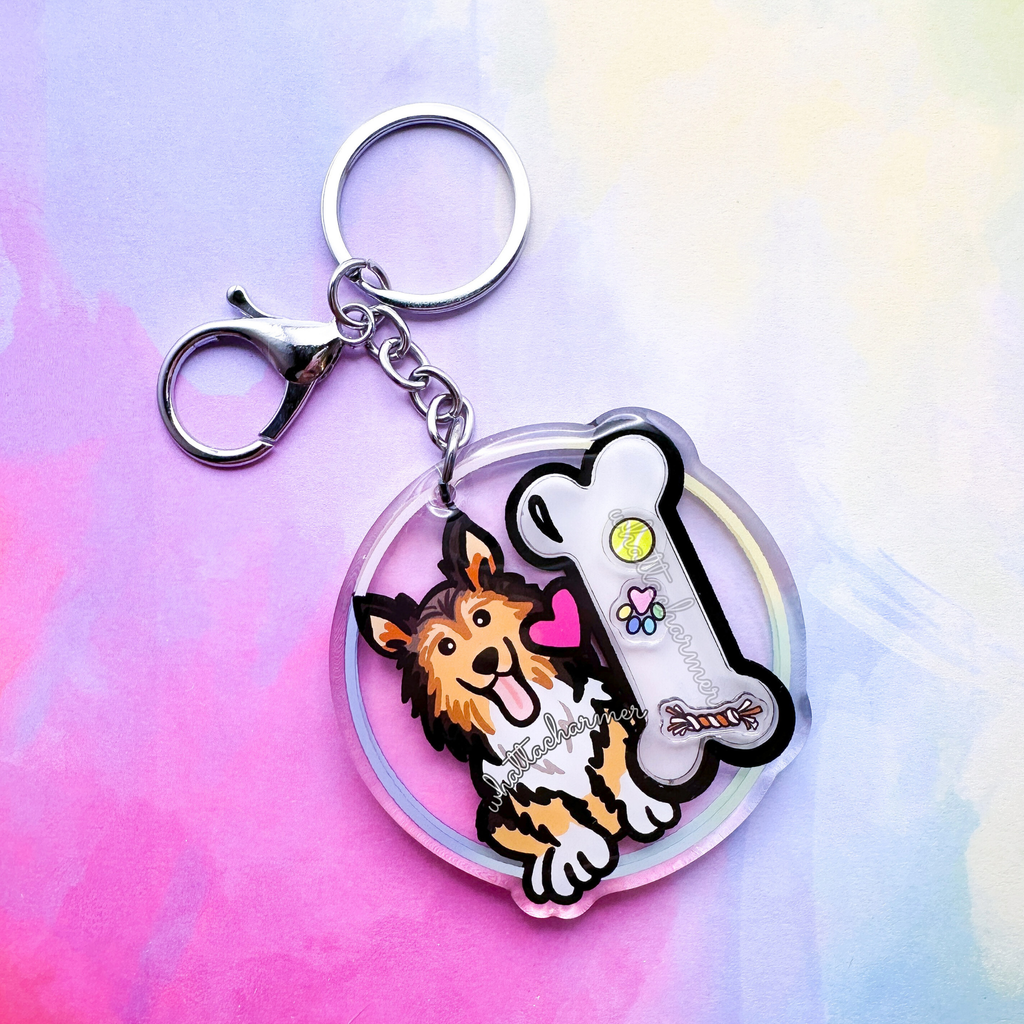 Sable Shetland Sheepdog Keychain