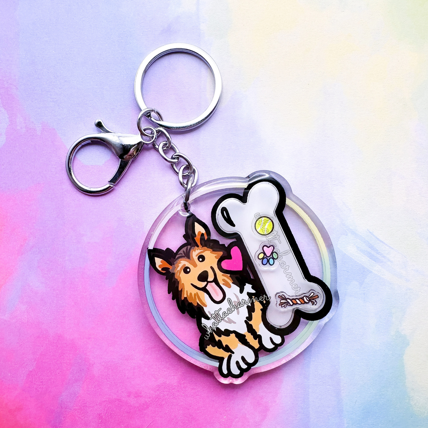 Sable Shetland Sheepdog Shaker Keychain