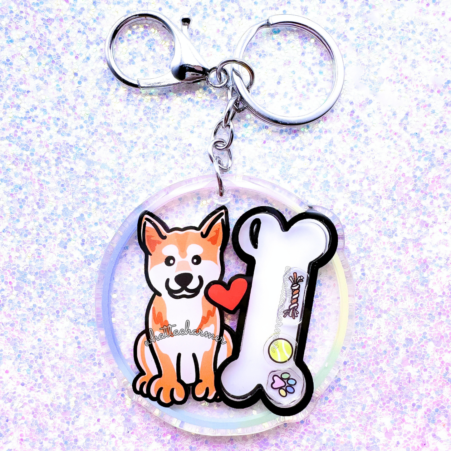 Red Shiba Inu Shaker Keychain