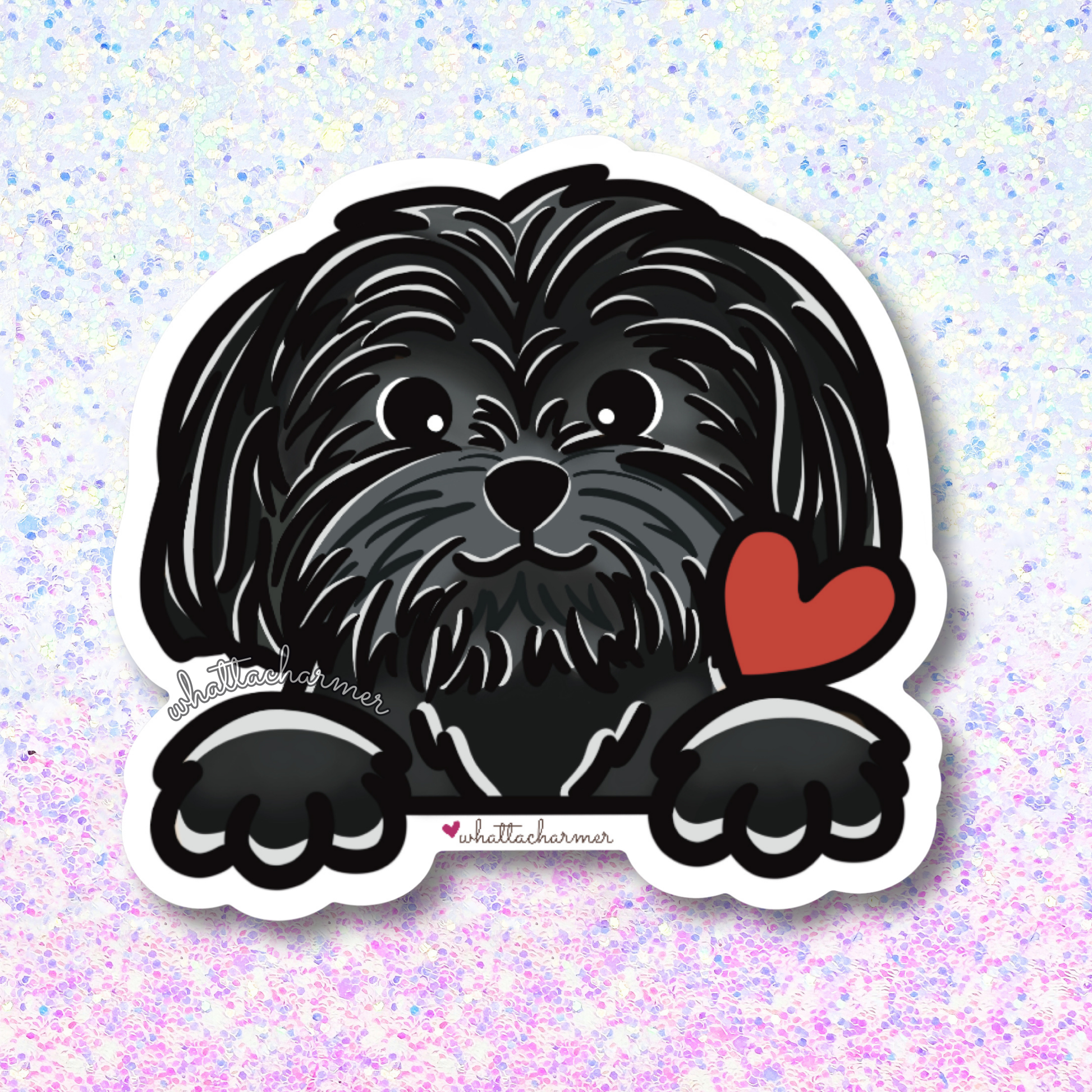 Black Shih Tzu Sticker