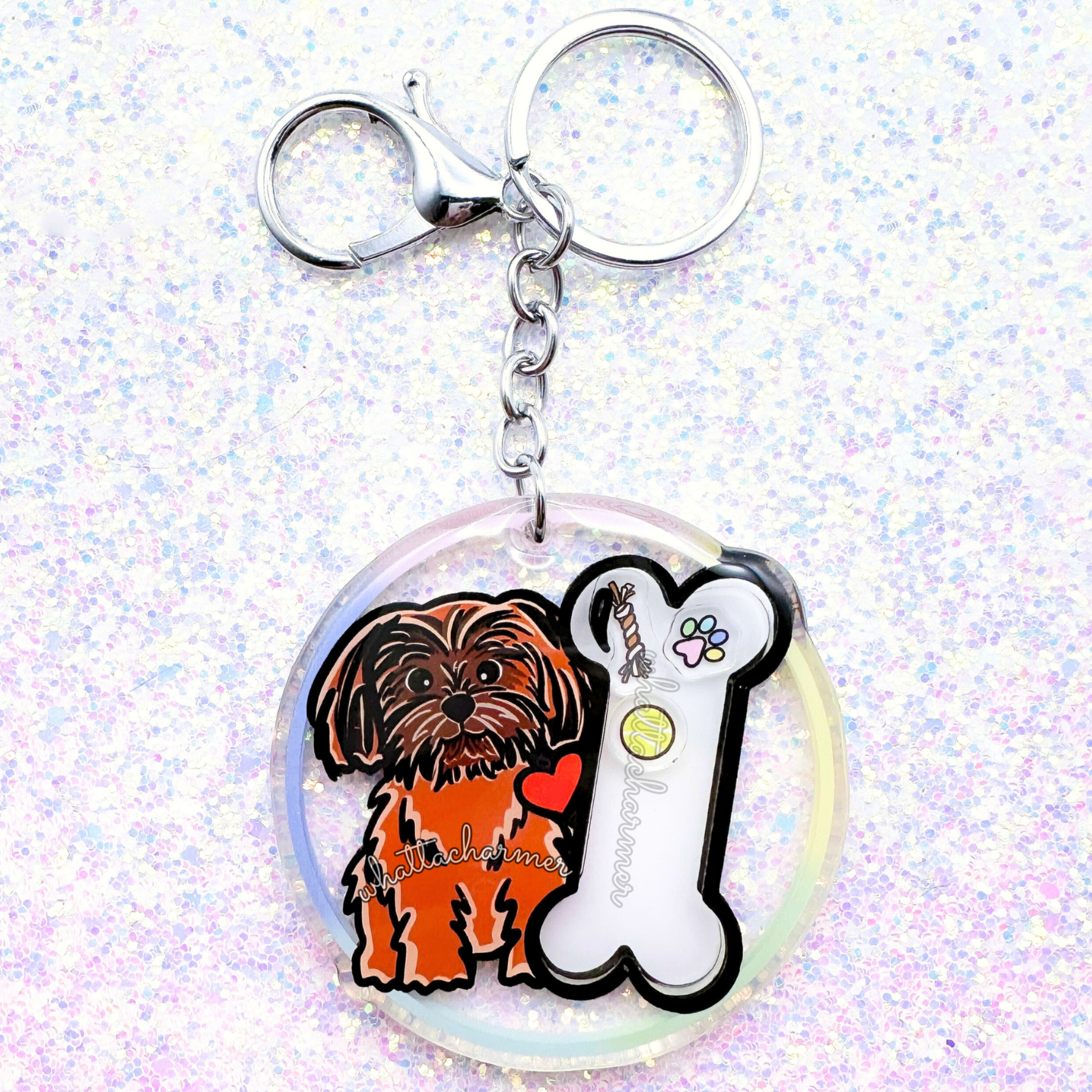 Red Shih Tzu Keychain
