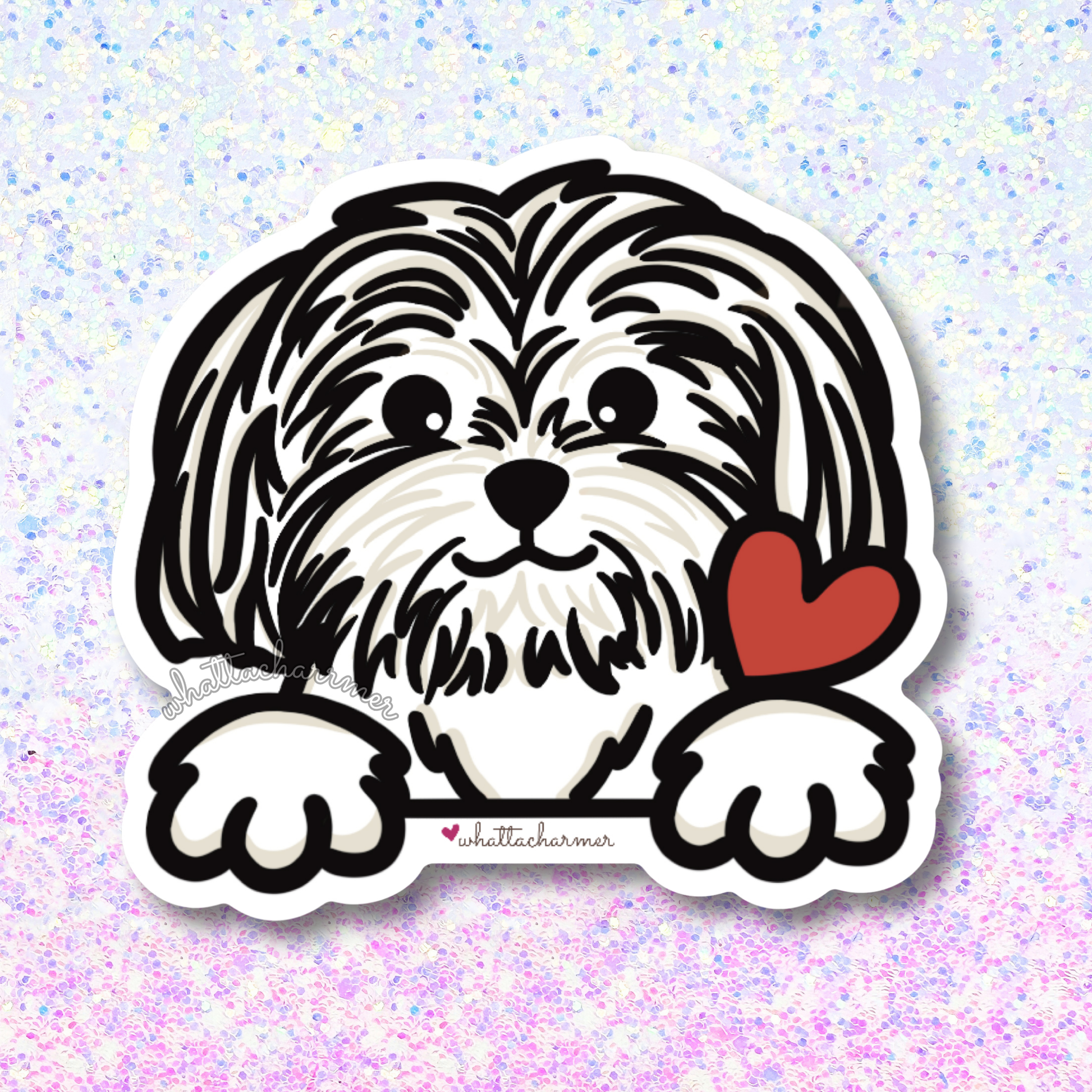 White Shih Tzu Sticker