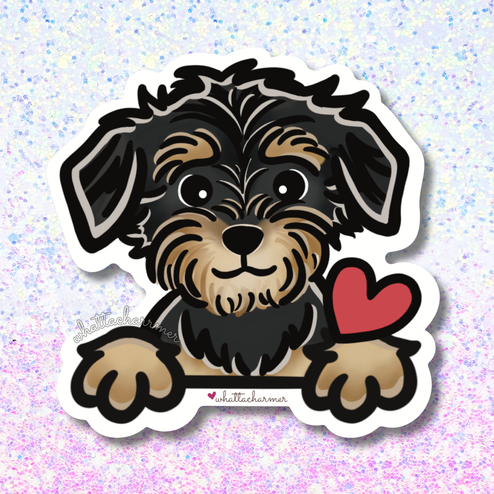 Black and Tan Shorkie Terrier Sticker