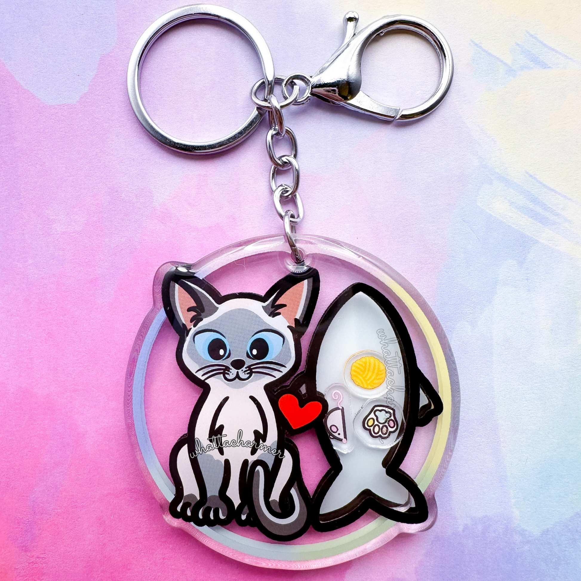 Blue Point Siamese Cat Keychain
