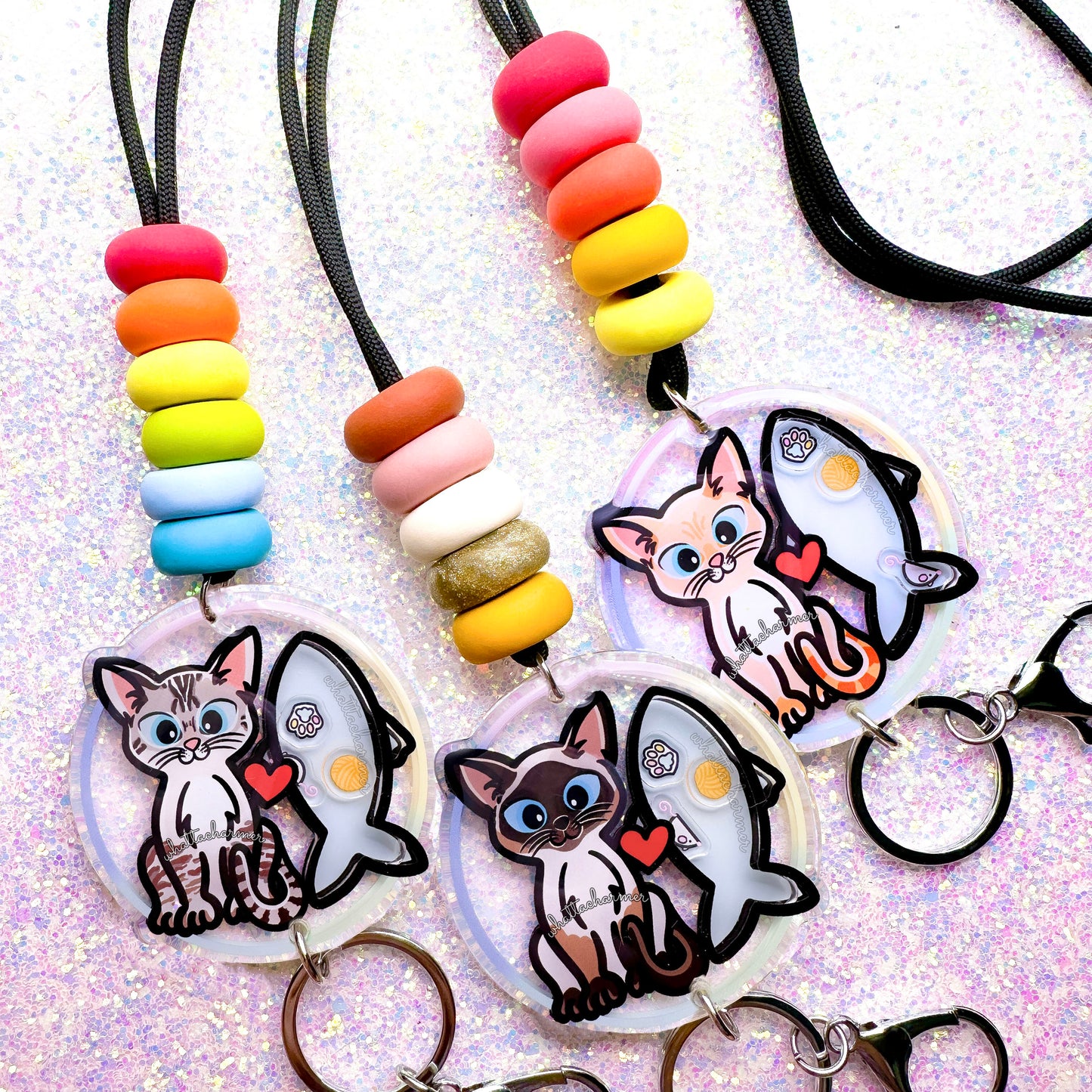 Siamese Cat Shaker Lanyard