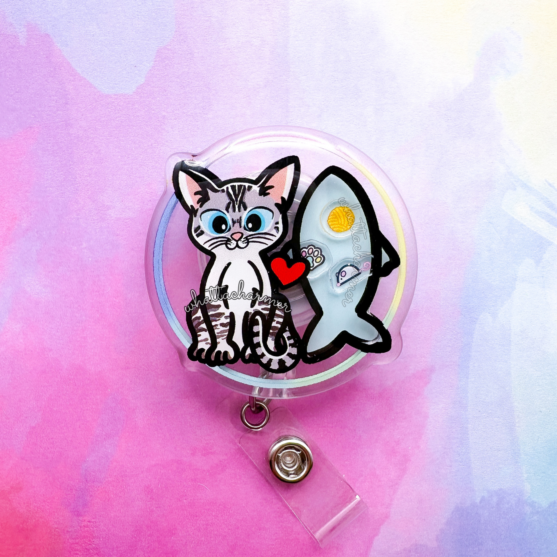 Lynx Point Siamese Cat Shaker Badge Reel